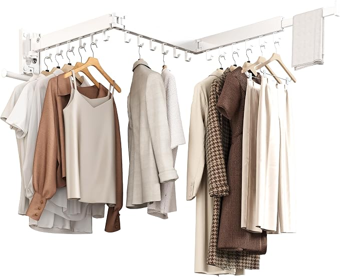 Wall Mounted Collapsible Clothes Drying Rack, Space-Saving Laundry Drying Rack by Unknown