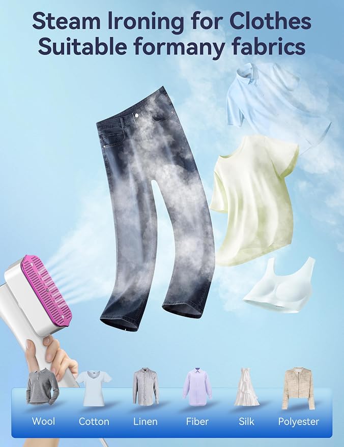 Steamer for Clothes, Sundu Portable 2-in-1 Steamer & Iron, 15s Fast Heat-up - Image 4