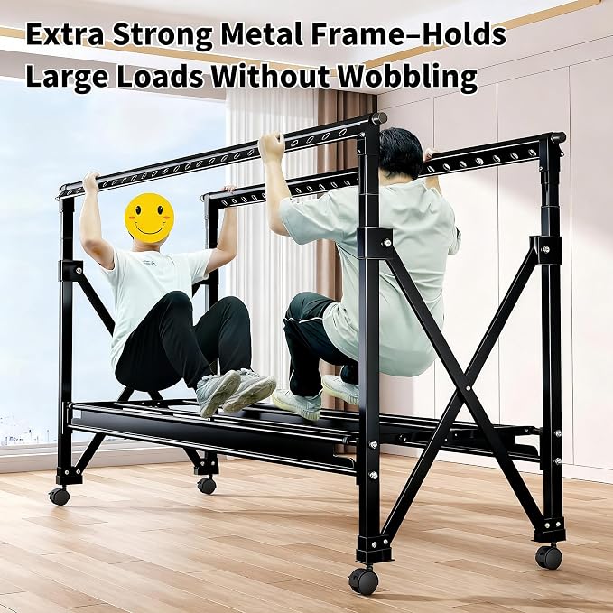 Heavy Duty Rolling Clothing Rack - Image 3