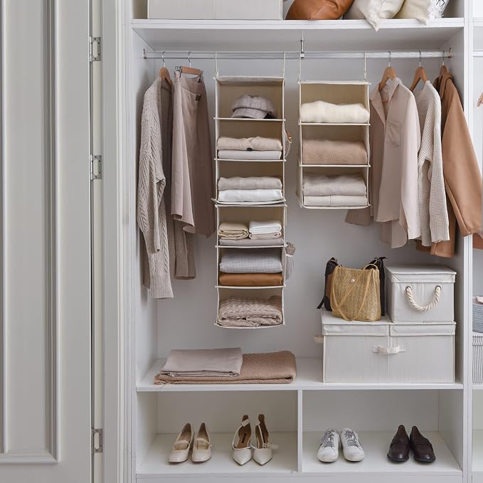 StorageWorks 6-Shelf Closet Organizers, Two 3-Shelf Separable Hanging Shelves - Image 7