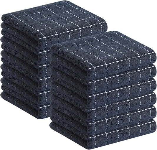 Homaxy 100% Cotton Terry Kitchen Towels, Checkered Designed, Soft and Super by Homaxy