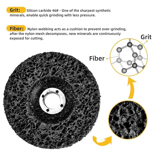 10 Pack 4.5 inch Strip Discs for Angle Grinder, Wire Stripping Wheel Paint - Image 2