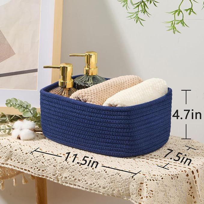 Small Storage Baskets for Organizing | Closet Organizer Bins | Shelf Toy Basket - Image 3