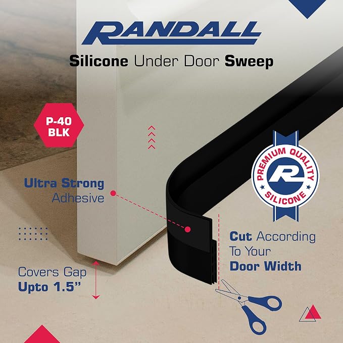 Adhesive Backed Door Draft Stopper – Silicone Under Door Sweep - Image 2