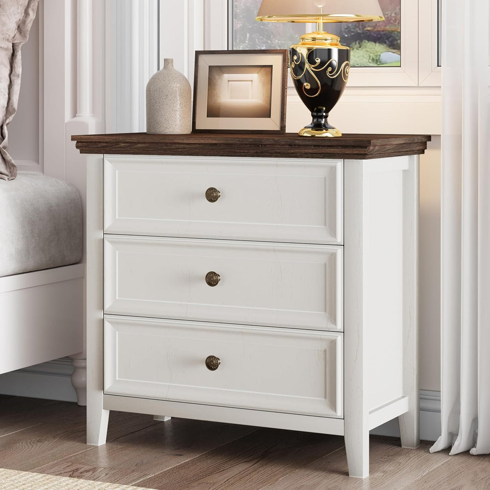 BOSHIRO Farmhouse 3-Drawer Dresser for Bedroom - 31.5" Wide 3 Chest of D...