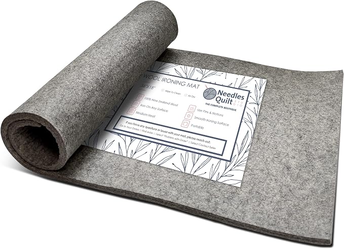 36" x 18" Wool Pressing Mat for Quilting | 100% Natural New Zealand Wool by NeedlesQuiltStudio