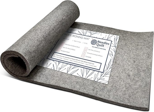 36" x 18" Wool Pressing Mat for Quilting | 100% Natural New Zealand Wool by NeedlesQuiltStudio