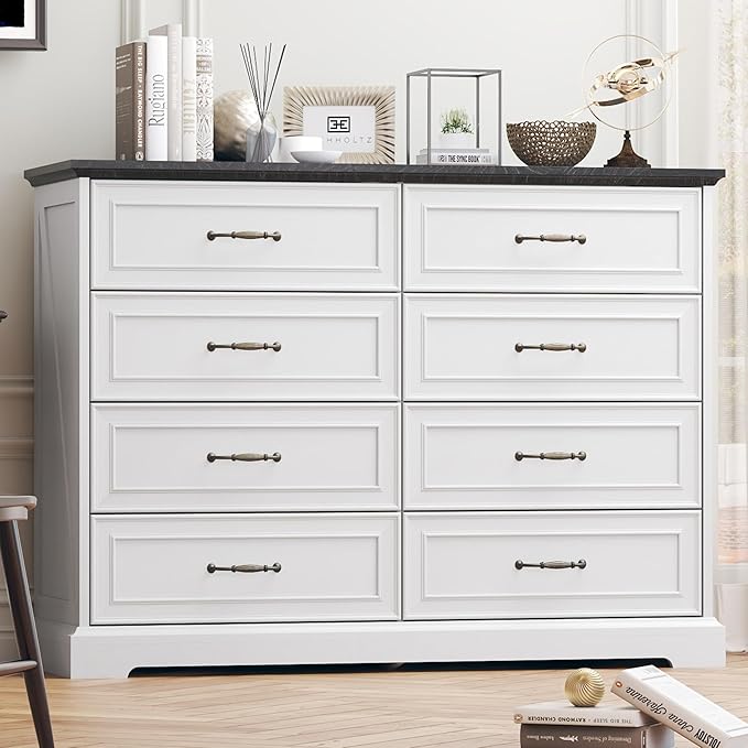 8 Drawer Dresser for Bedroom, Rustic Farmhouse Dresser by Thacuok