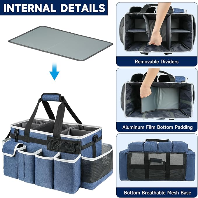 Cleaning Caddy Bag, Extra Large Cleaning Supplies Organizer - Image 2