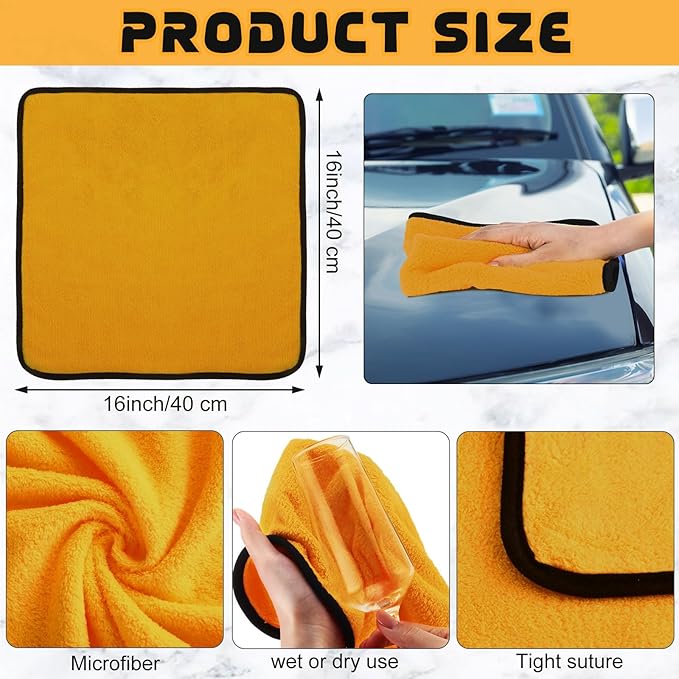 Tallew 80 Pcs Microfiber Towels 16 Inch x 16 Inch Microfiber Cloth Car Drying - Image 4
