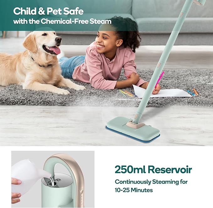 Newbealer Steam Mop & Detachable Handheld Cleaner, 250ml 1200W Powerful Floor - Image 3