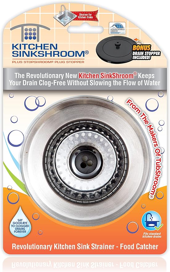 SinkShroom Revolutionary Clog-Free Sink Strainer Basket by SinkShroom