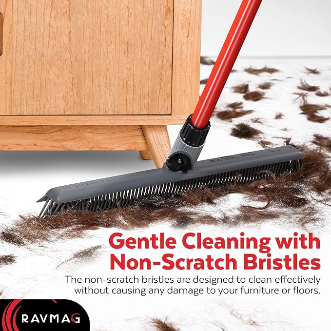 2-in-1 Silicone Rubber Broom Carpet Rake and Squeegee - Image 6