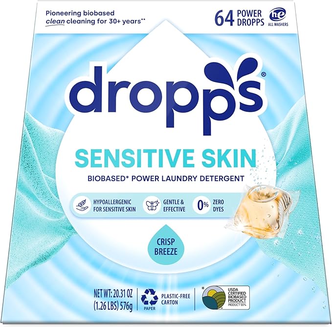 Dropps Sensitive Skin Laundry Detergent Pods, Crisp Breeze by Dropps