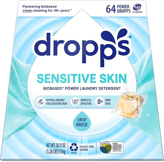 Dropps Sensitive Skin Laundry Detergent Pods, Crisp Breeze by Dropps