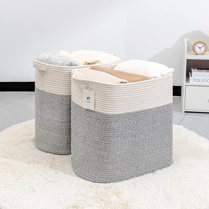 Storage Baskets for Clothes Fabric Cotton Rope Storage Basket - Image 2