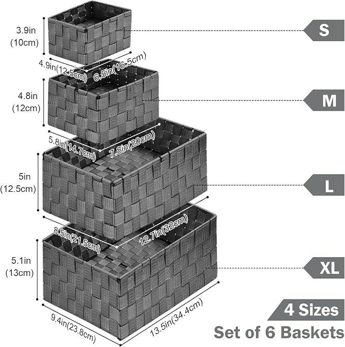 Woven Storage Baskets, Storage Bins, Cube Basket Container Baskets Storage - Image 2