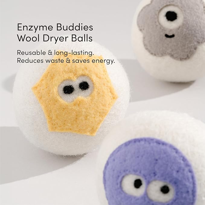 Dirty Labs | 100% New Zealand Wool Enzyme Buddies Dryer Balls | 3 Balls | - Image 2