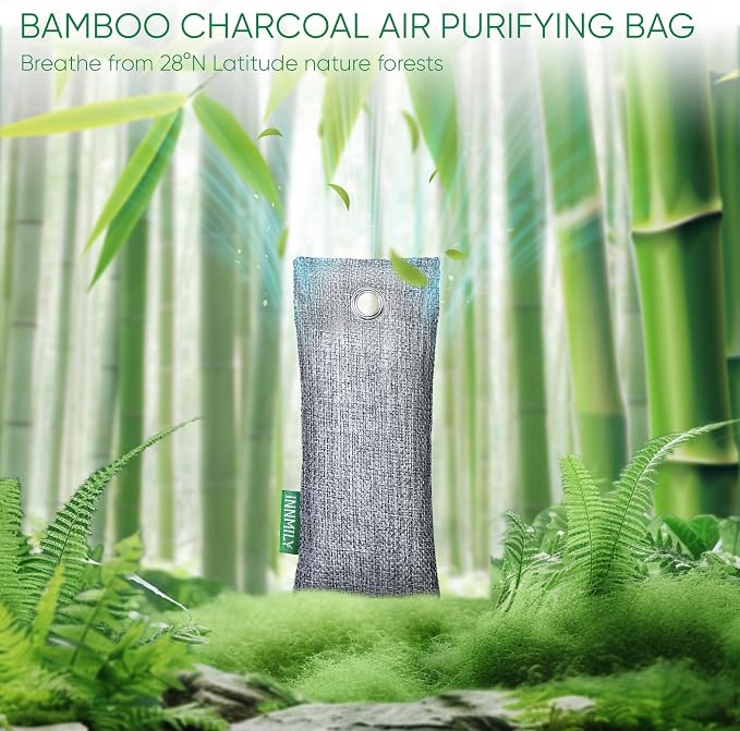 Activated Charcoal Odor Absorber, 6 Pack Natural Shoe Odor Eliminator, Bamboo - Image 2