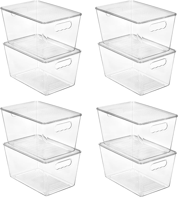 Vtopmart 8 Pack Clear Stackable Storage Bins by Vtopmart