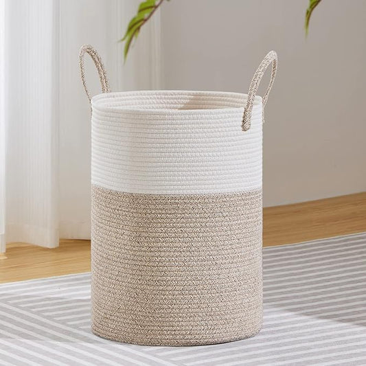 VIPOSCO Large Laundry Hamper, Tall Woven Rope Storage Basket by VIPOSCO