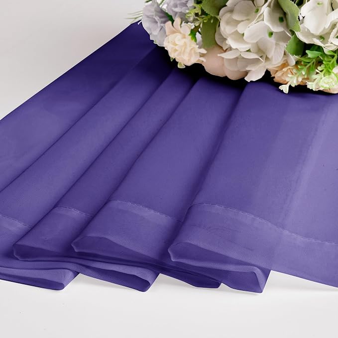 Chyhomenyc Purple Sheer Curtains 72 Inch Length 2 Panels, Light Filtering Soft - Image 9