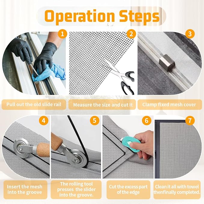 Window Screen Replacement, Screen Door Repair Kit, Including 50 FT - Image 6