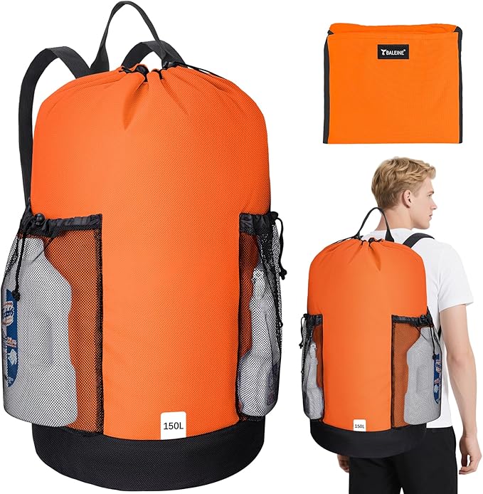 BALEINE 150L Laundry Bag Backpack, 900D Oxford Fabric Large Travel Laundry Bags by BALEINE
