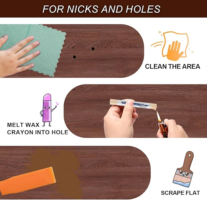 Wood Filler Sticks with 1P Box, 1P Knife, 1P Scraper and 1P Rag, Pletpet 10 - Image 5