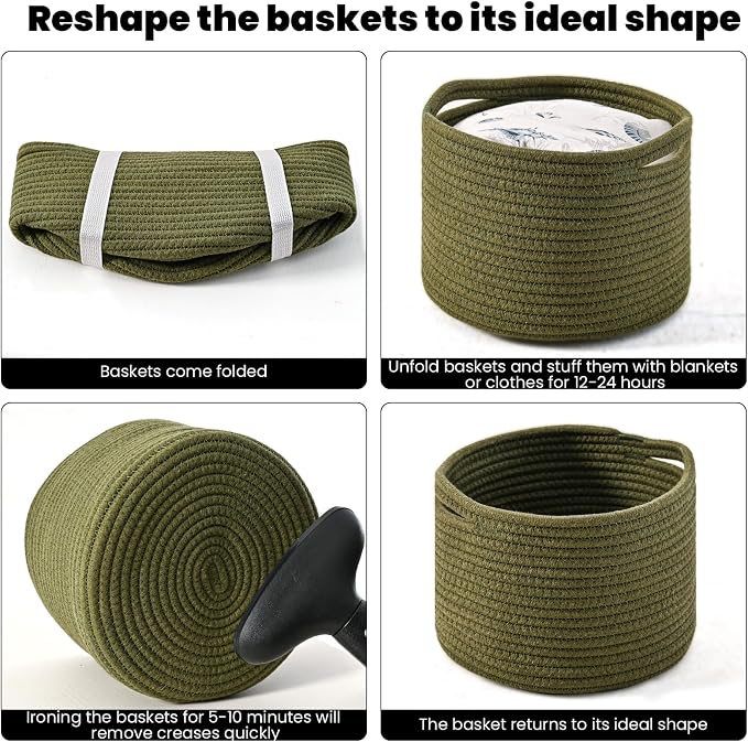 Small Storage Baskets for Organizing, Organizer Baskets for Shelves, Small - Image 7