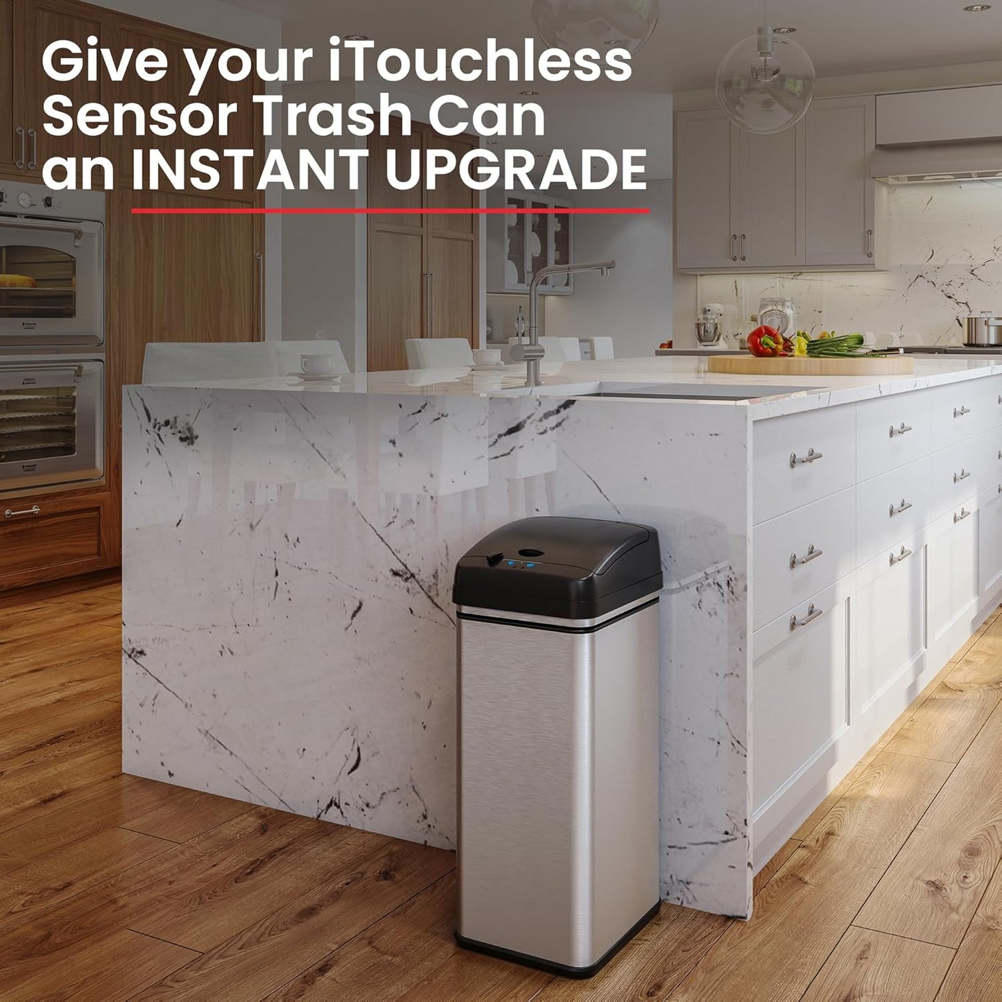iTouchless New Sensor Trash Can Lid Replacement for Models IT13MX, IT13MXL, DZT13P, DZT13PL, DZT13M, and DZT08P, DZT08PL, and Other Variants