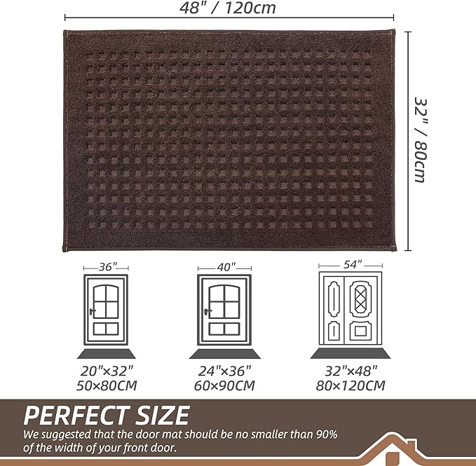 BEQHAUSE Waffle Door Mats Indoor 32"x48", Dog Mat - Image 2