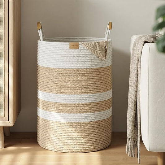 95L Striped Laundry Hamper by Nunsino