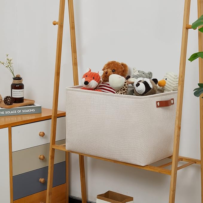 DULLEMELO Storage Baskets Large 16"x12"x12" Tall Rectangular Baskets Fabric - Image 6