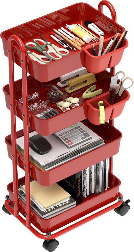 Simple Houseware 4-Tier Multifunctional Rolling Utility Cart - Image 2
