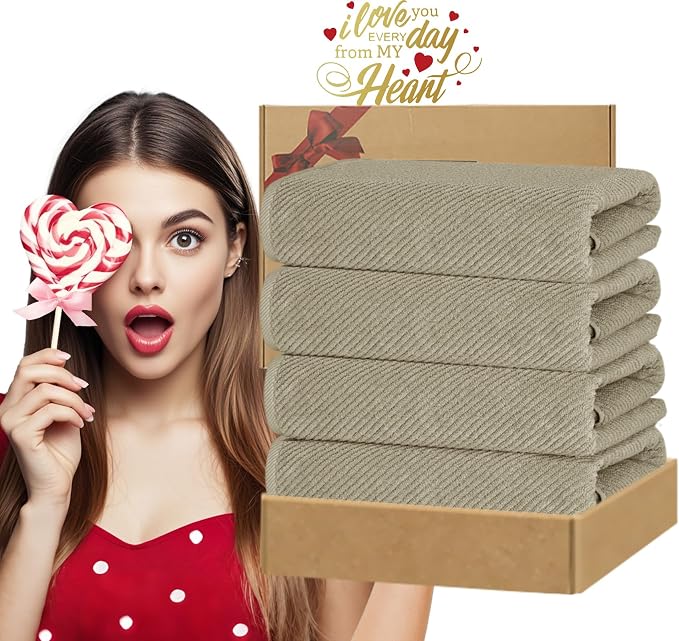 VOOVA & MOVAS Bath Towels Set of 4, Large 30" x 56" - Image 6