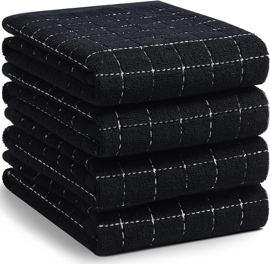 Homaxy 100% Cotton Terry Kitchen Towels, Checkered Designed, Soft and Super by Homaxy