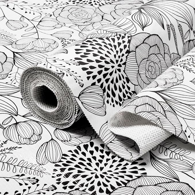 Floral Drawer and Shelf Liner for Kitchen 16IN x 10FT, Non-Adhesive and Strong by Amiitay