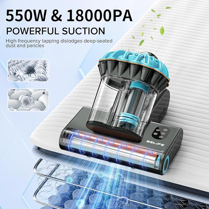Belife M8 Mattress Vacuum Cleaner, 18Kpa 550W Bed Cleaner - Image 2