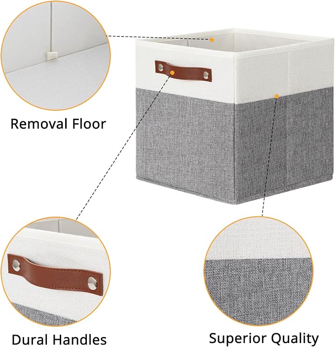 DULLEMELO 11x11 Storage Cubes, Collapsible Sturdy Cube Storage Bins - Image 4