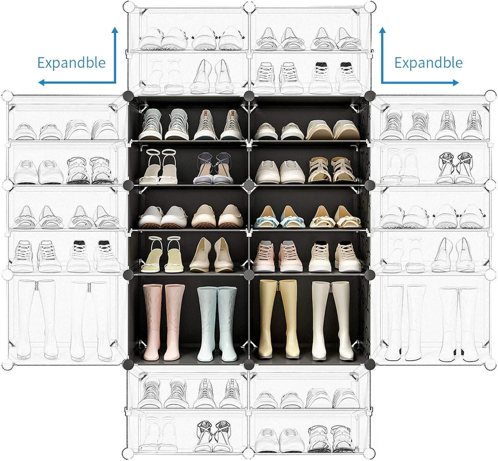 KOUSI Portable Shoe Rack for Closet Shoe Organizer Tower Shelf Shoe Storage C...