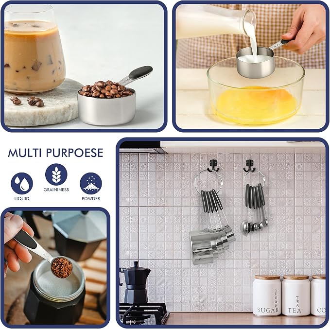 HOTEC 10-PACK Measuring Cups and Spoons Set, Kitchen Gadagets Cooking Baking - Image 6