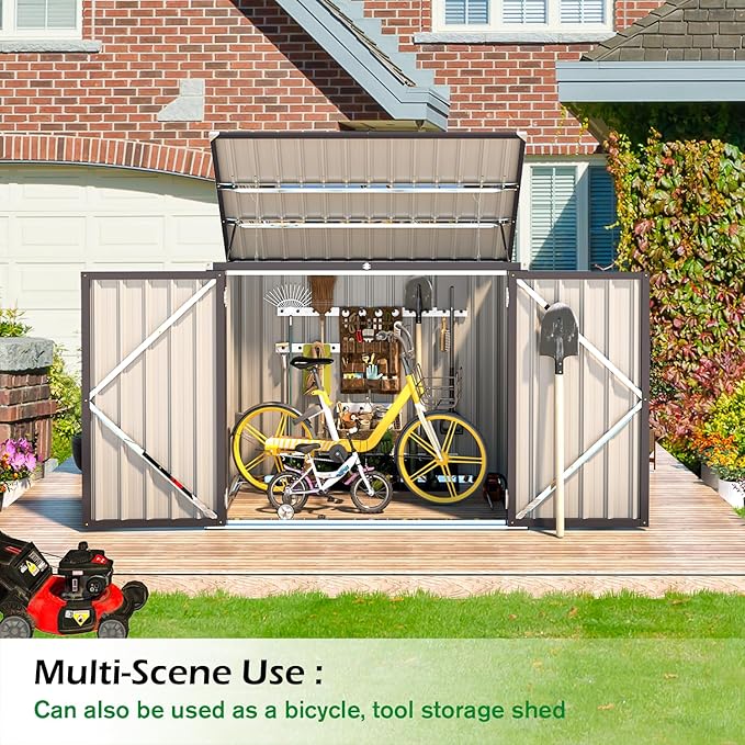 AECOJOY Outdoor Trash Can Storage Shed, 46 Cu.Ft Outside Garbage Can Storage - Image 6