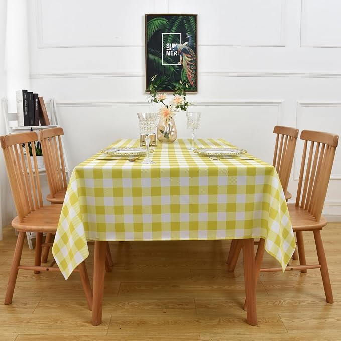 Classic Gingham Plaid Tablecloth Fabric - Image 8