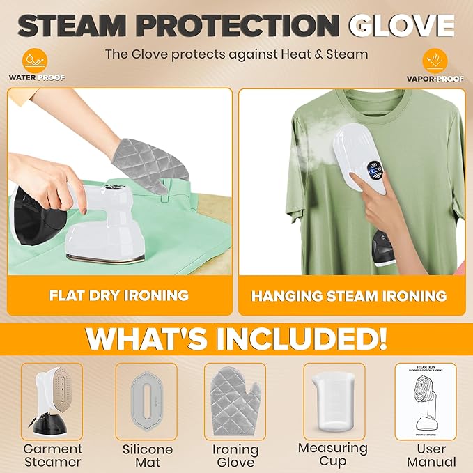 Humse Portable Steamer for Clothes – 2 in 1 Travel Steamer Iron For Clothes - Image 5