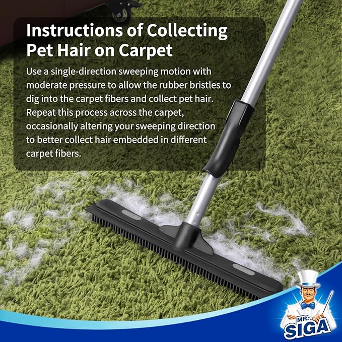MR.SIGA Pet Hair Removal Rubber Broom - Image 3