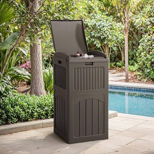 Flamaker 30 Gallon Trash Can, Resin Outdoor Garbage Can - Image 7