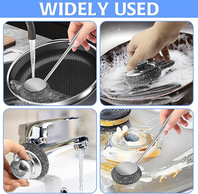 2Pcs Stainless Steel Wool Scrubber Sets, Dish Scrubber - Image 7