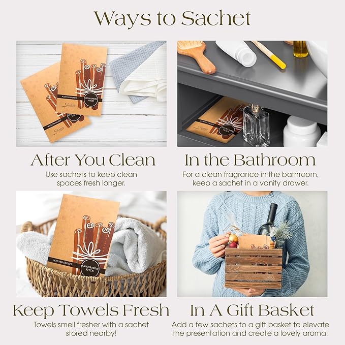 Simplicity Scents Cinnamon Sticks Scented Sachets Pack of 3, Fall & Winter - Image 5