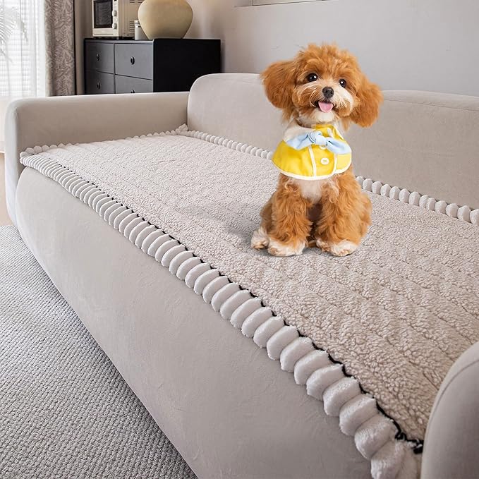 OTOB Couch Cover for Dogs Washable, Non Slip Plush Fuzzy Sofa Covers for 3 - Image 9